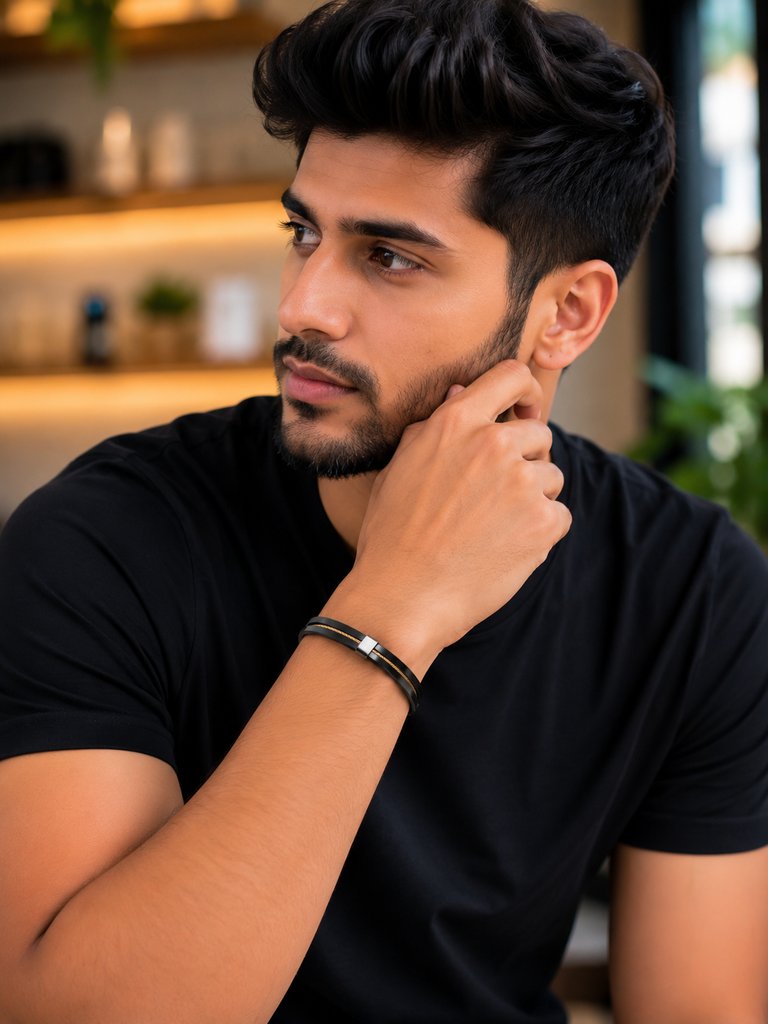 Male Bracelet SS-Black