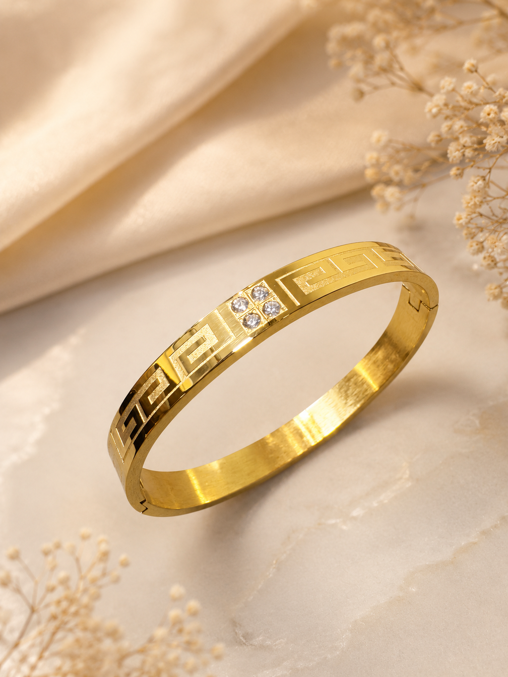 Male Bracelet SS-Stone