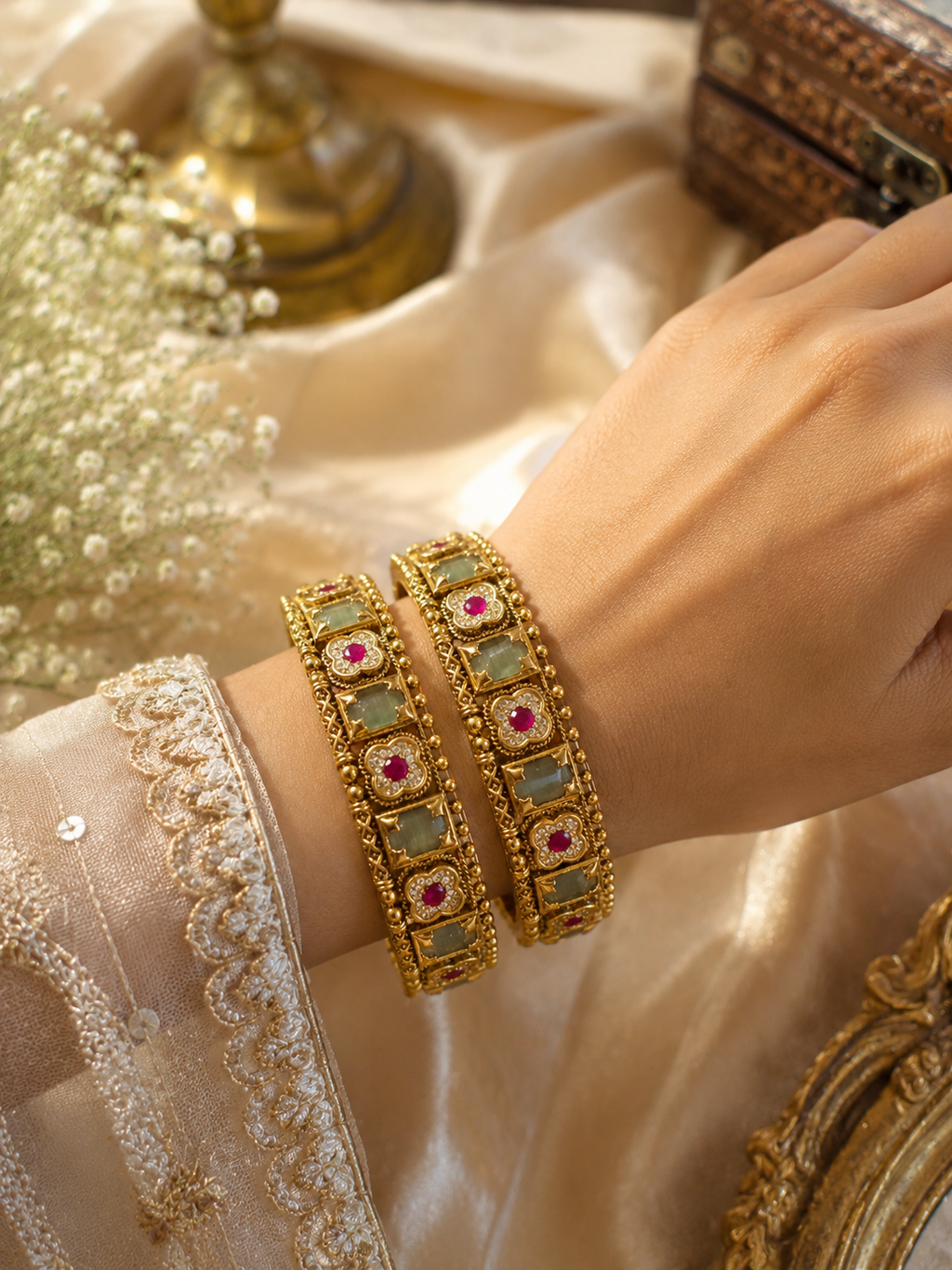 Rajwadi New Stone Bangle-2