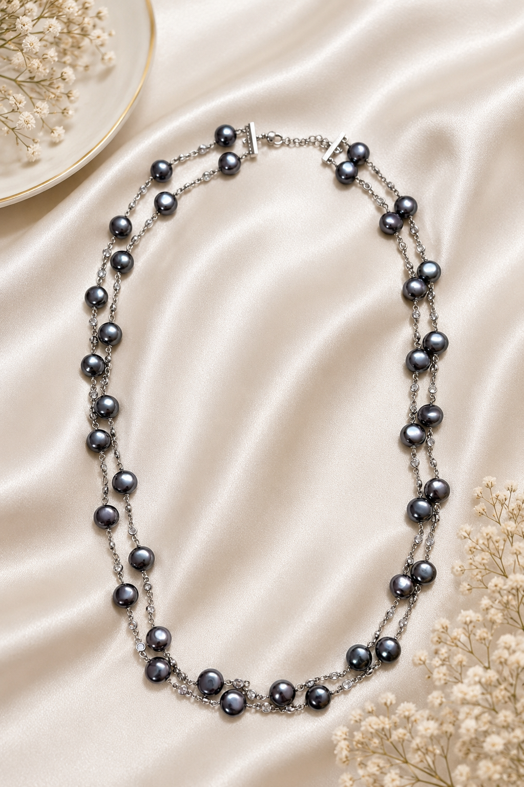 Pearl Mala Double Layer (Grey)