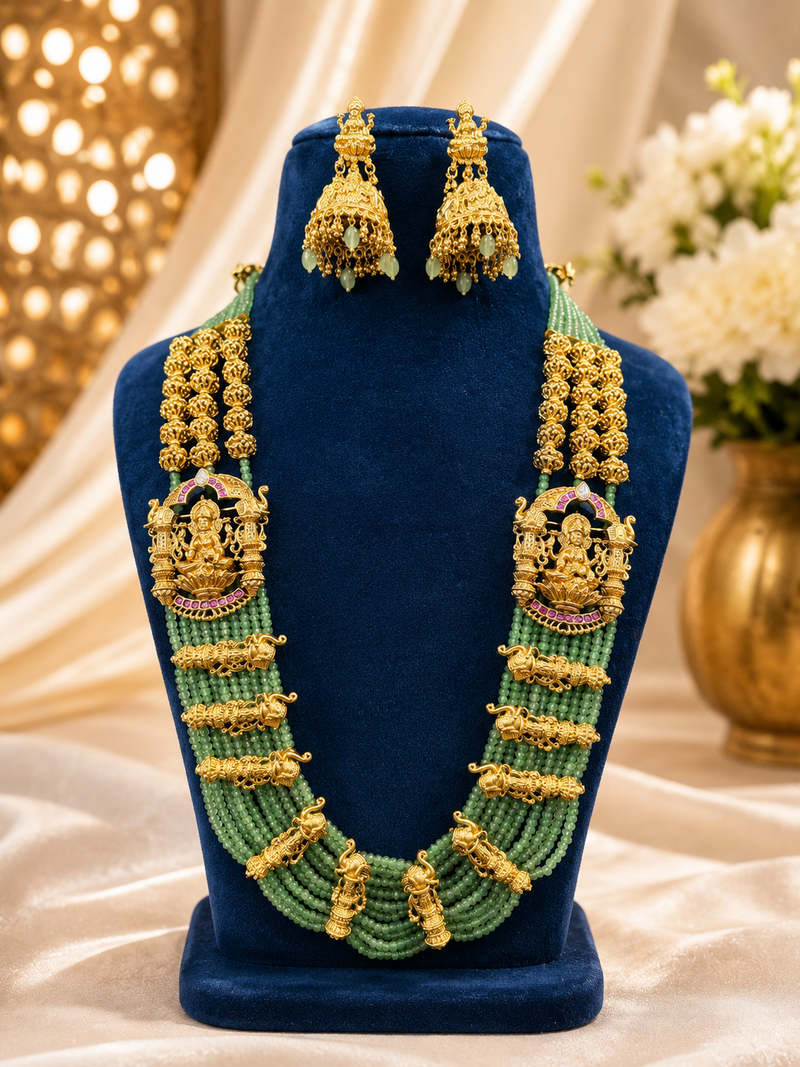 Temple Gold Kantha Set-Ganesh ji