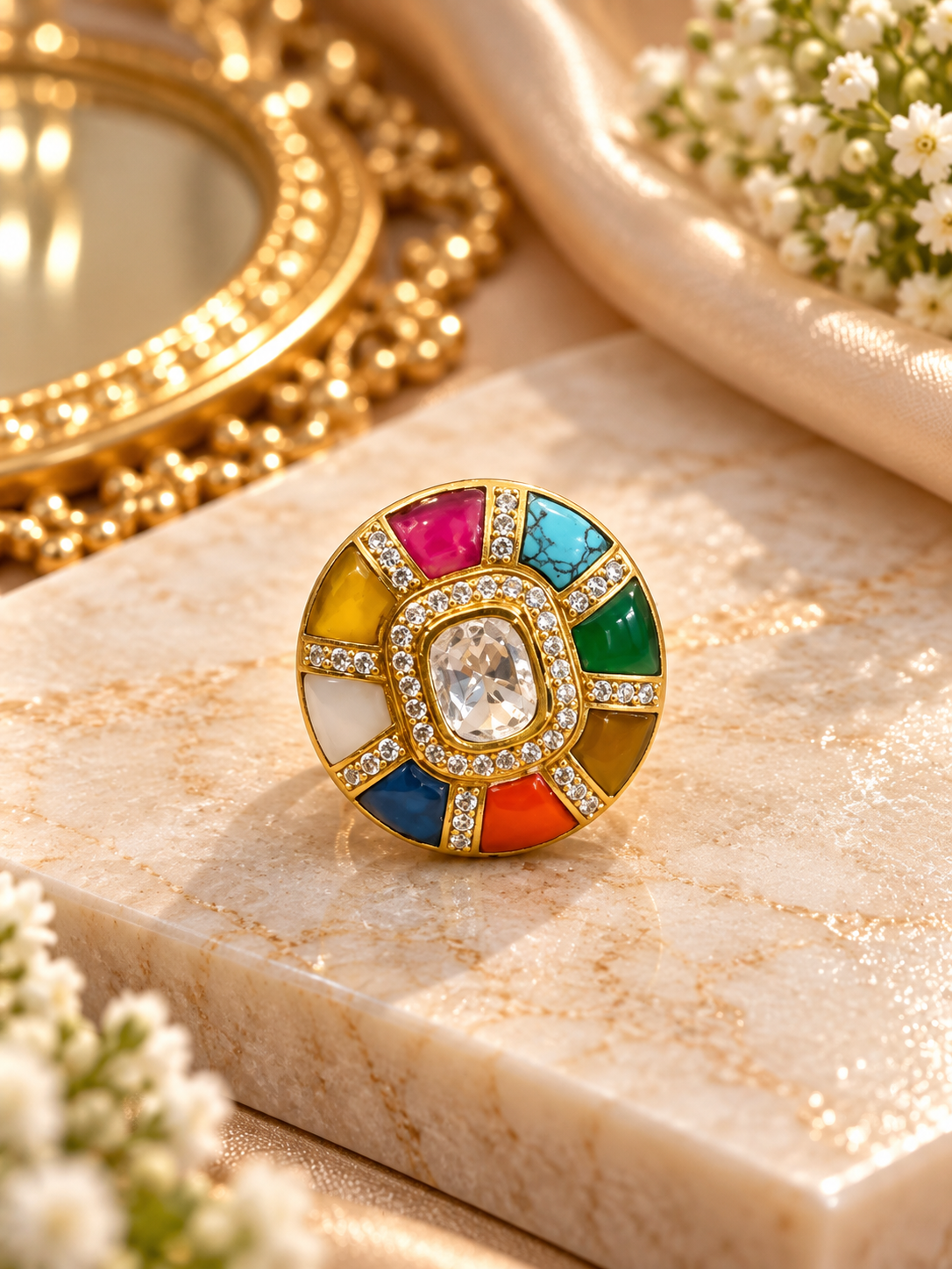 Navratan Ring-Sqaure