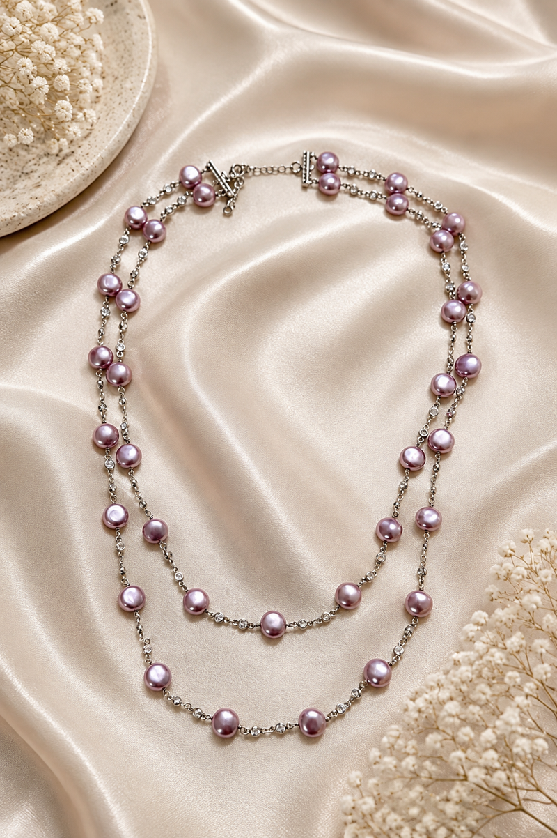 Pearl Mala Double Layer (Pink)