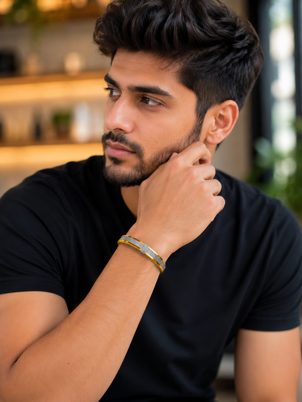 Male Bracelet SS-Dual tone