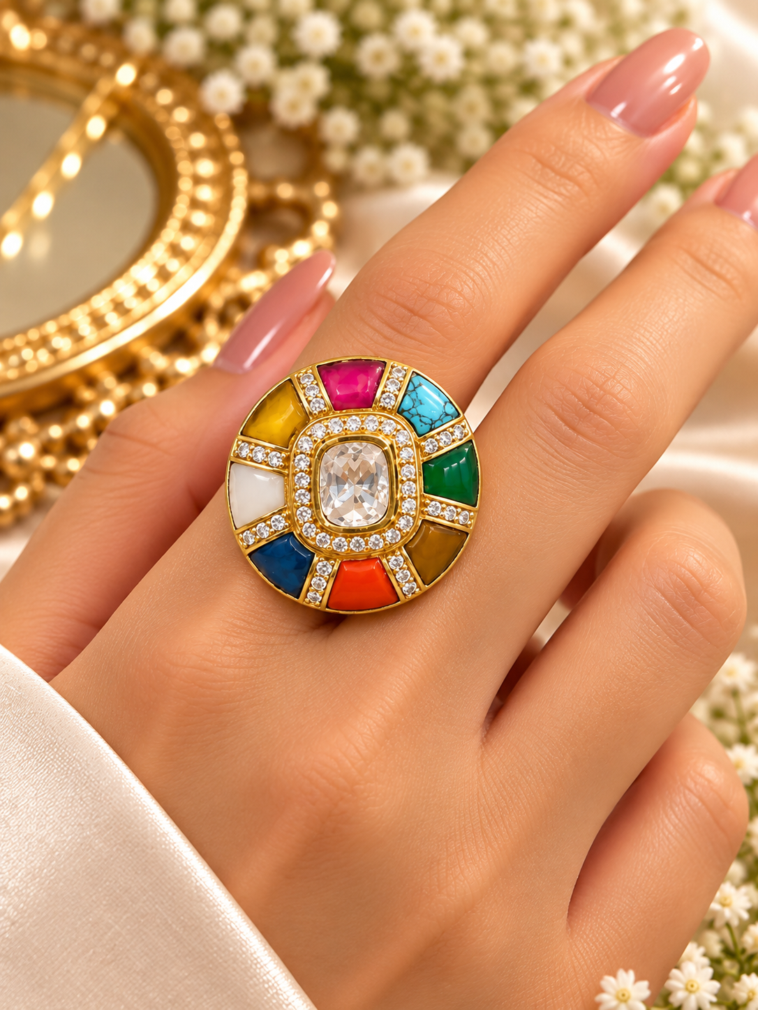 Navratan Ring-Sqaure