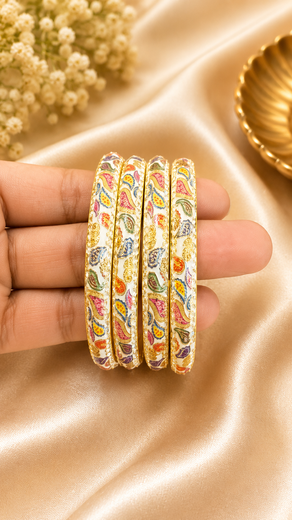 Meena Bangles (Set of 4)-2
