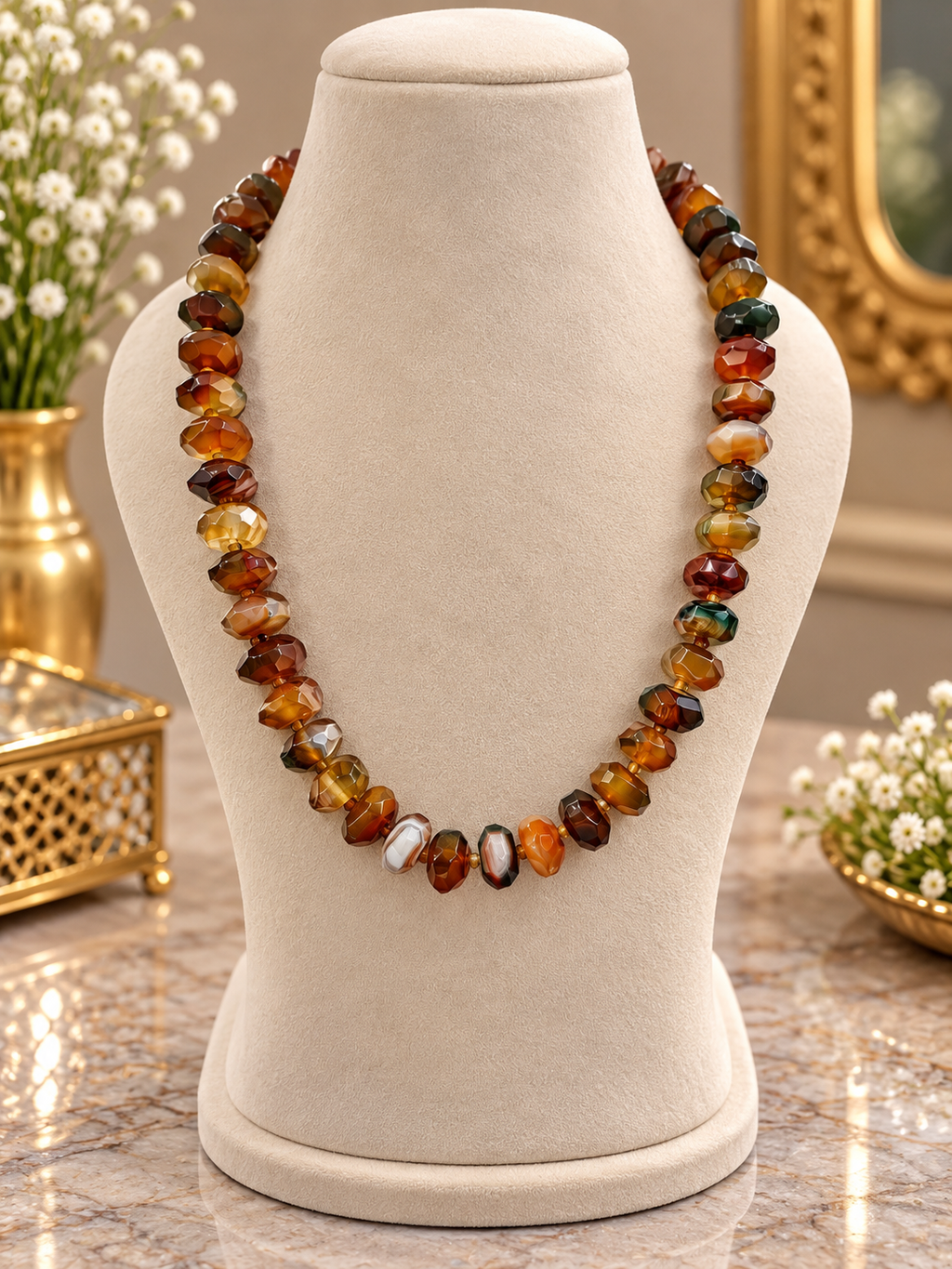 Earthy color twisted Mala