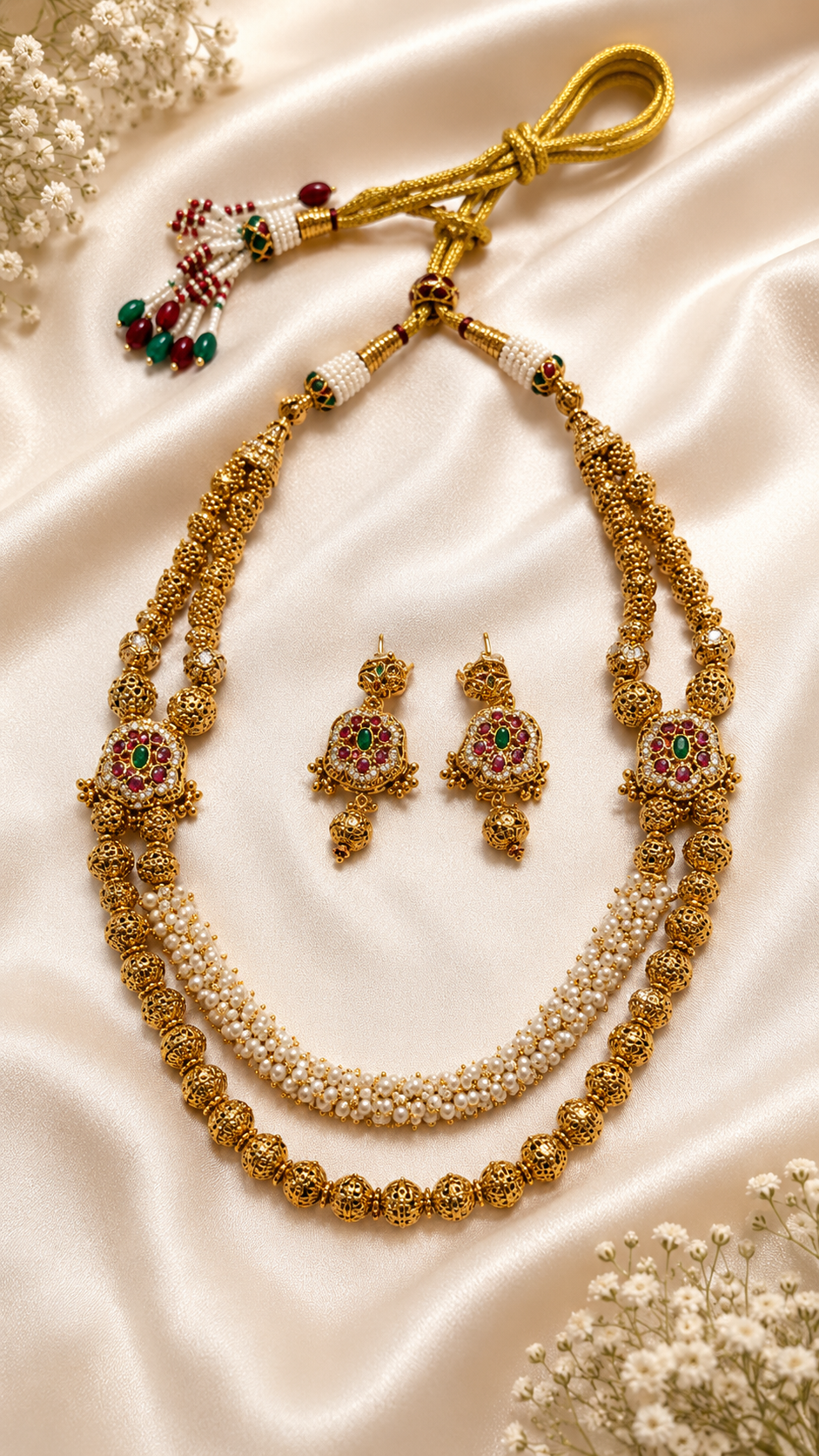Gajra Matar Mala Double Layer