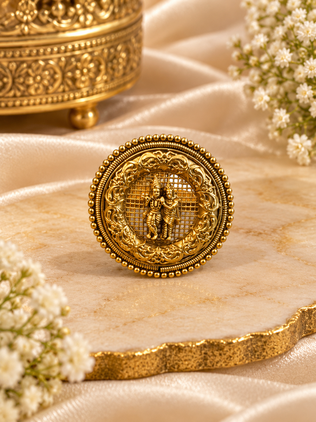 Radha-Krishna Gold Ring