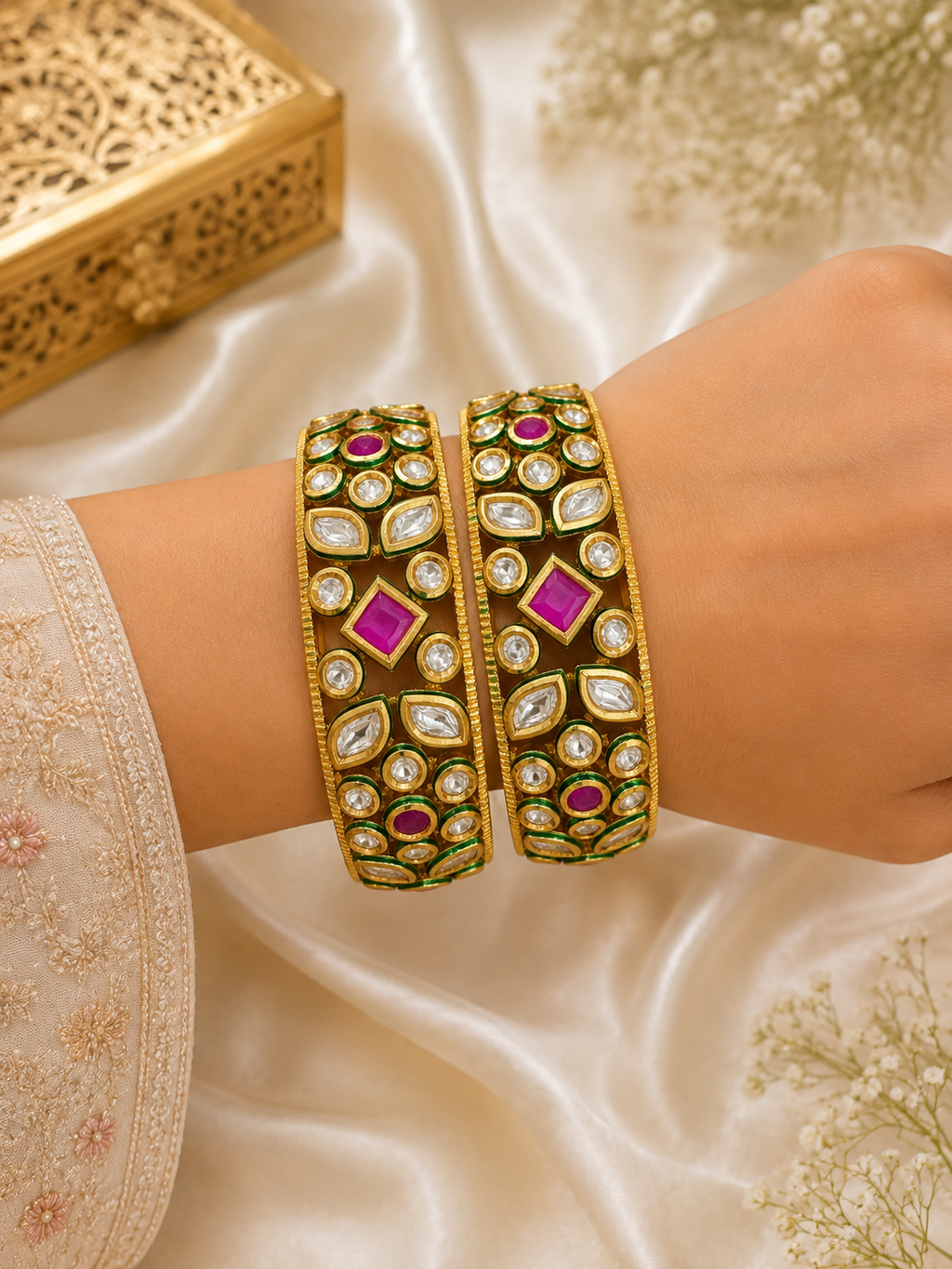 Rajwadi Kundan Bangle-10