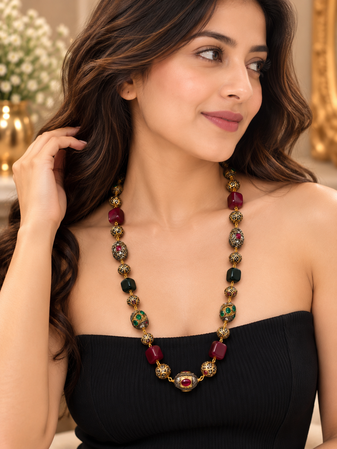 Sabya stone mala- Red