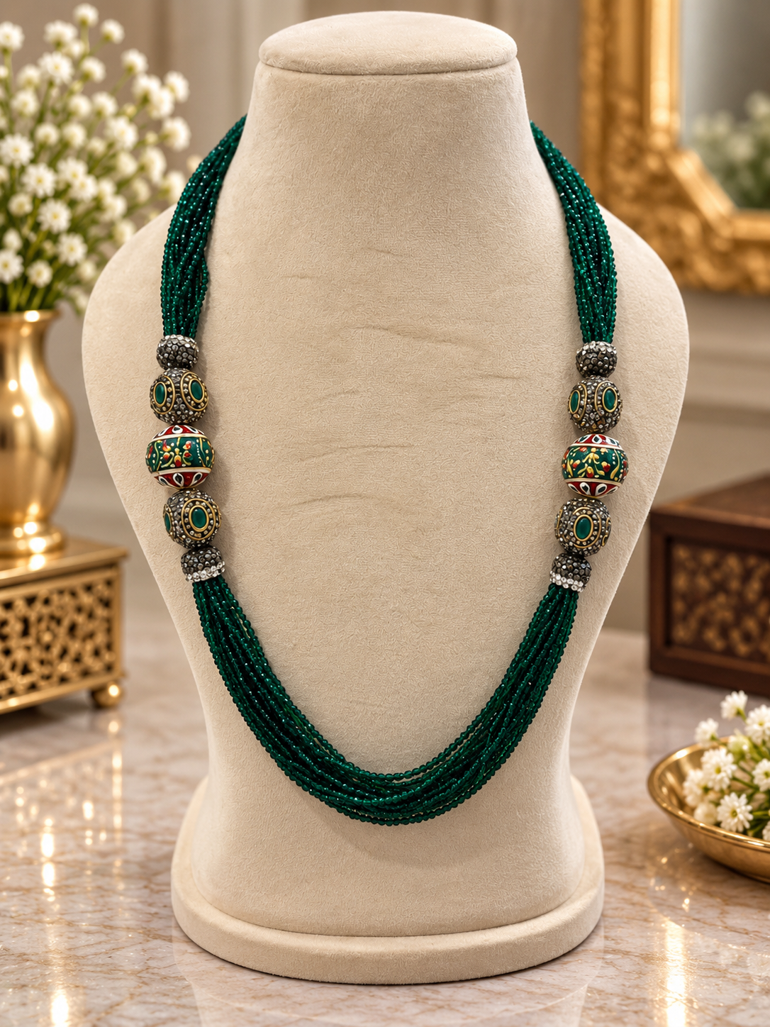 Green Cystal Mala