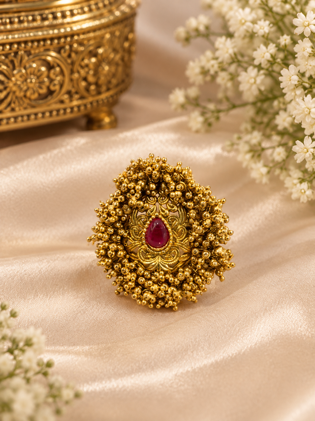 Cocktail Antique Gold Ring