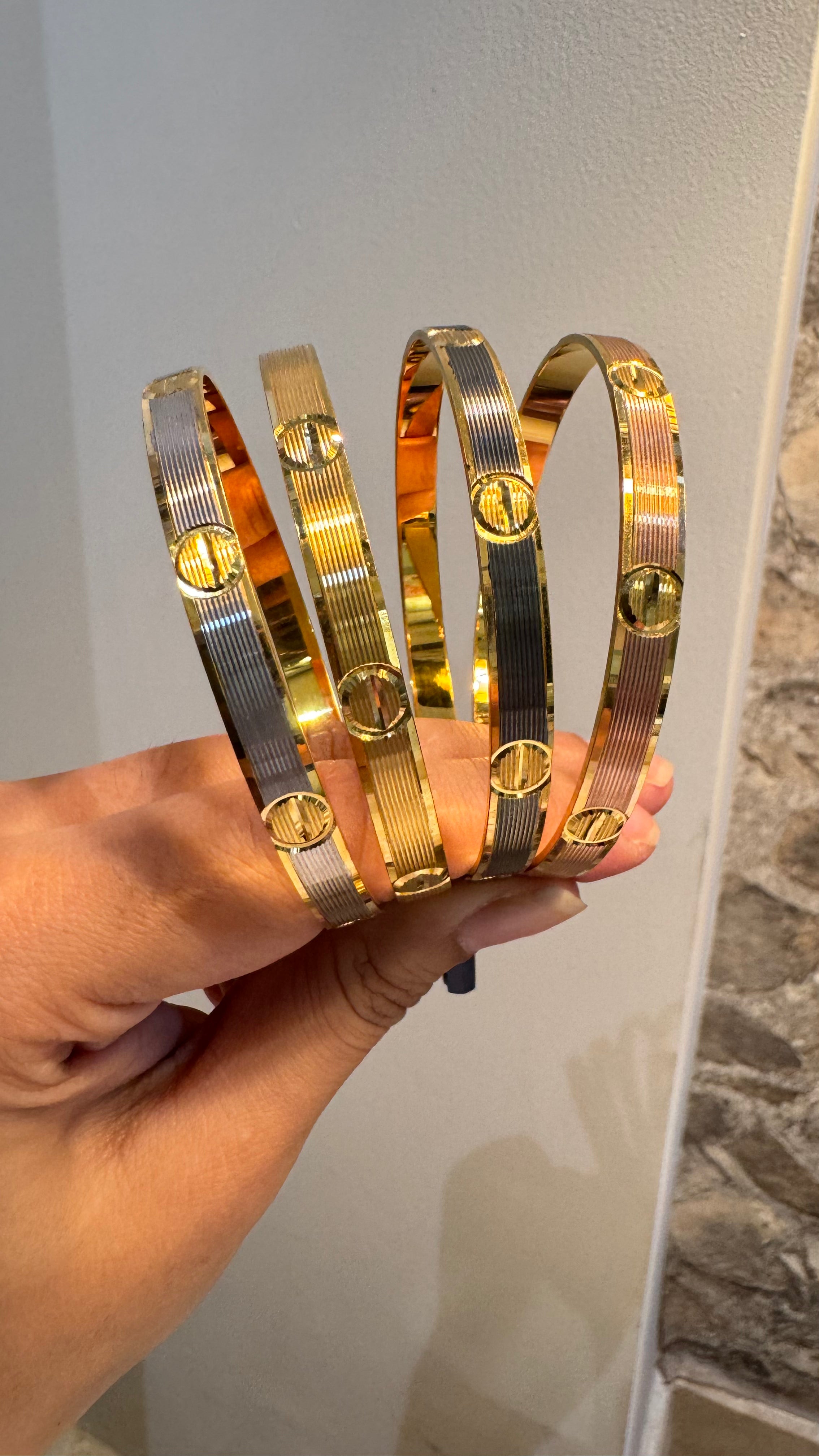 1 Gram Gold Bangle -Design11- Cartier