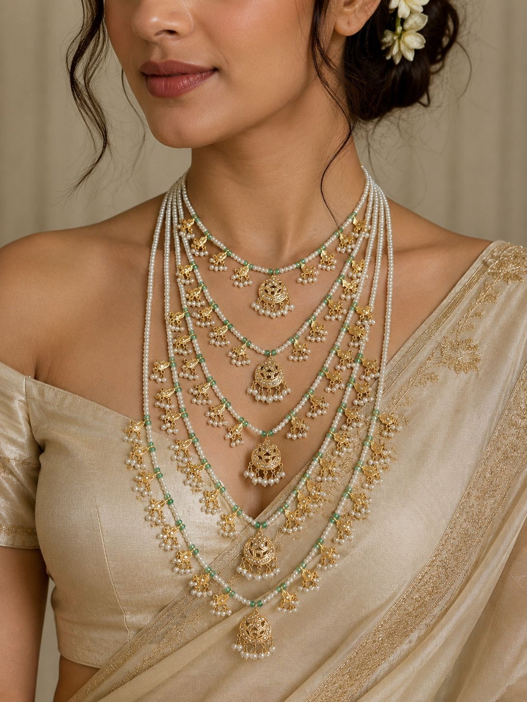 Jadau Layer Necklace Set