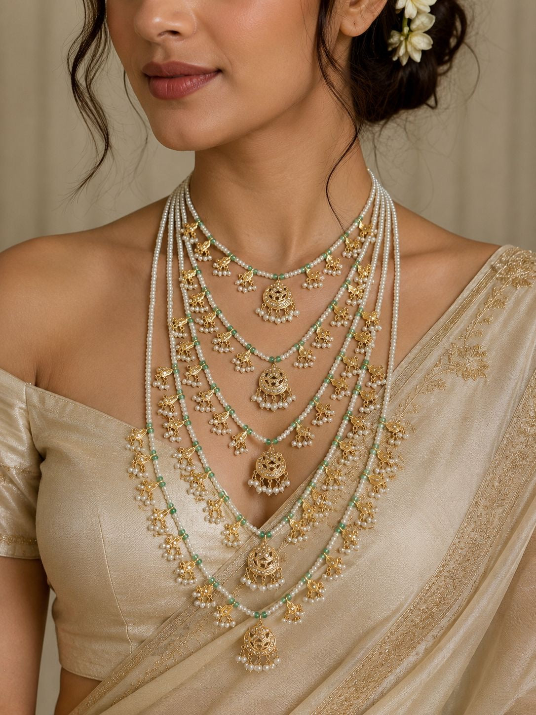 Jadau Layer Necklace Set